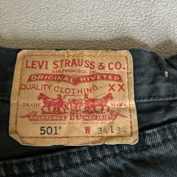 Vintage Levis 501 Cargo Double XX Straight Button Fly Jeans Mens Sz 33 x 33 - Picture 10 of 16